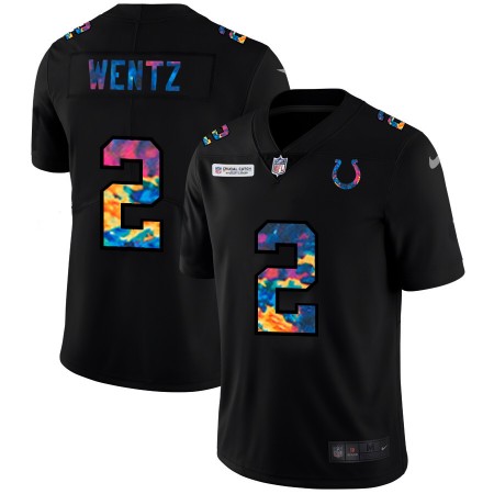 Camiseta Hombre NFL Indianapolis Colts Carson Wentz 2 Nike 2020 Multicolor Negro Camiseta Hombre NFL Indianapolis Colts Carson Wentz 2 Nike 2020 Multicolor Negro